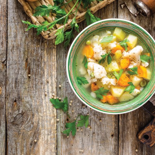 A sure fire hit on a chilly night – vegetable soup.